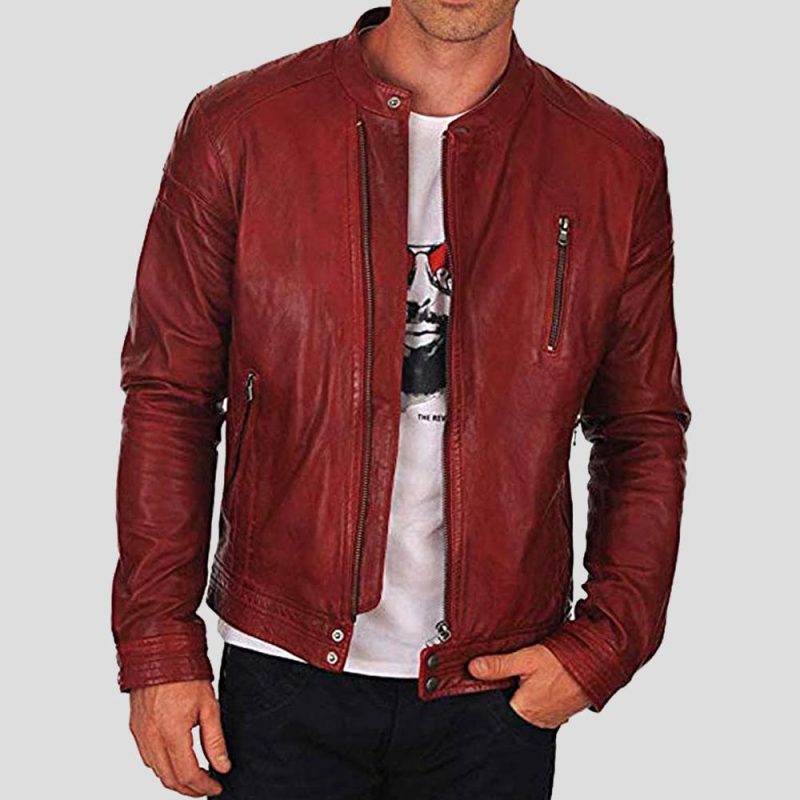 dominic red racer leather jacket 1