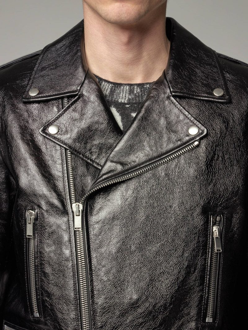 glossy men leather jacket 1