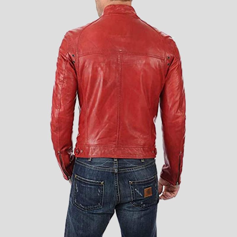 hunter red racer leather jacket 2