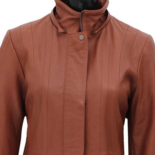 leather winter coat with hood