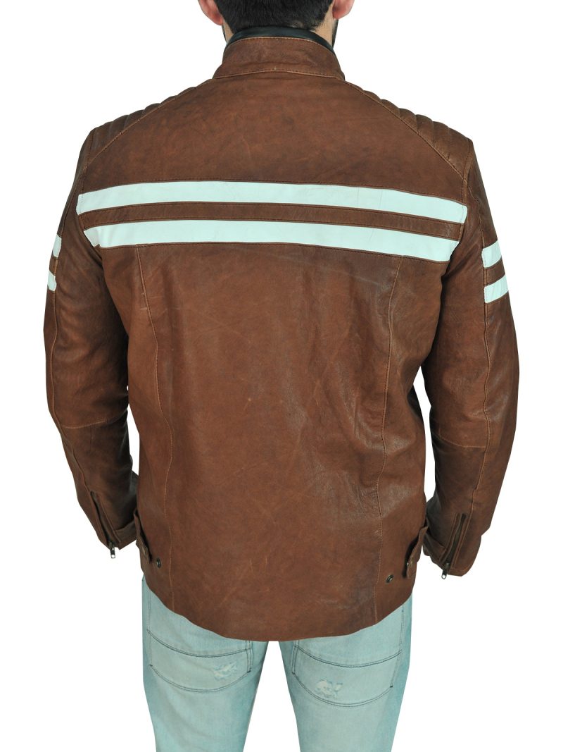 mauvetree men brown biker leather jacket