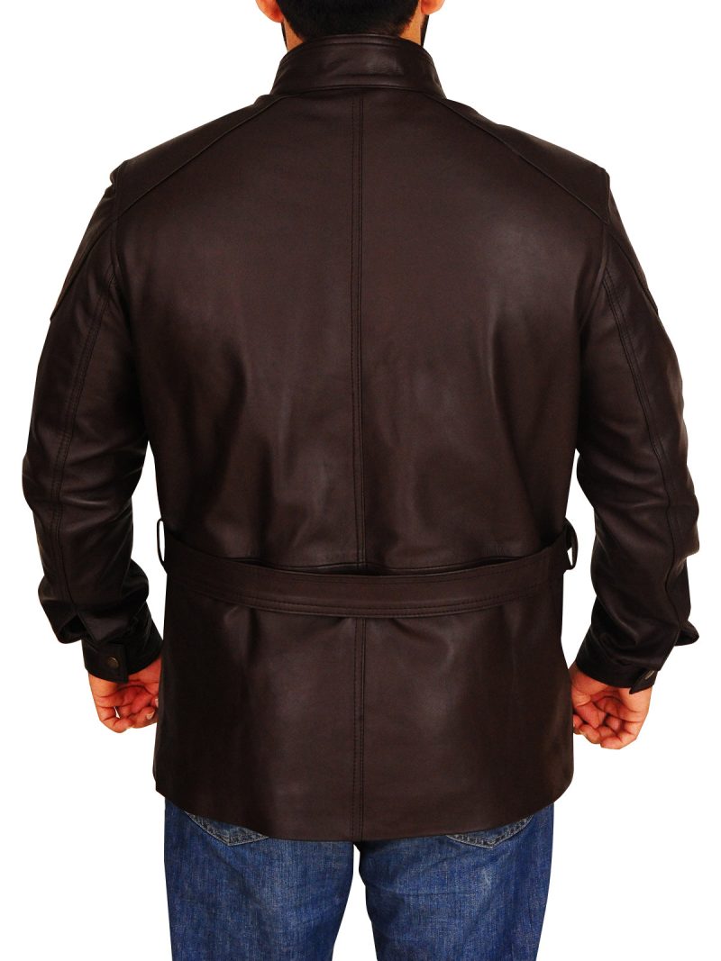 mauvetree men field leather jacket