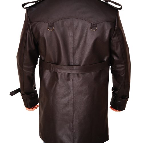 mauvetree men leather peacoat