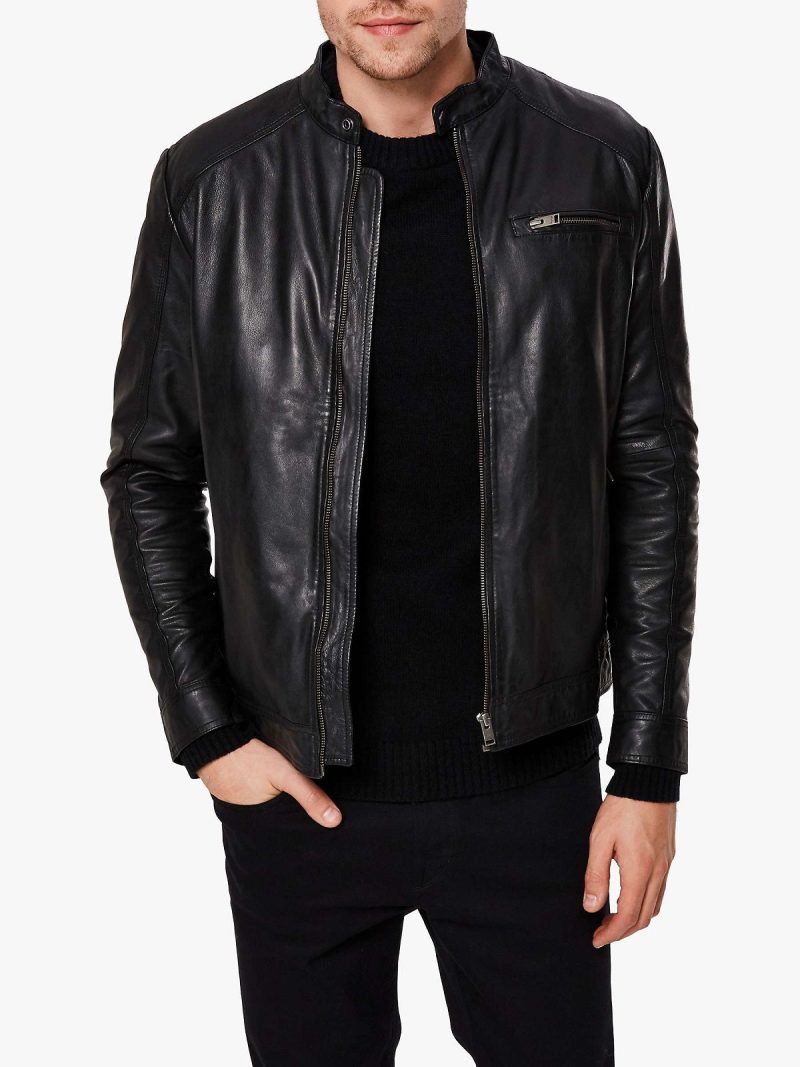 men black leather jacket