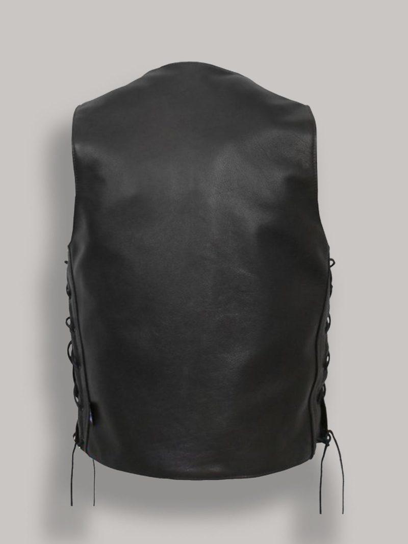 men black leather vest