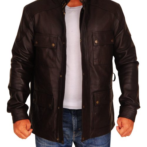 men brown field jacket