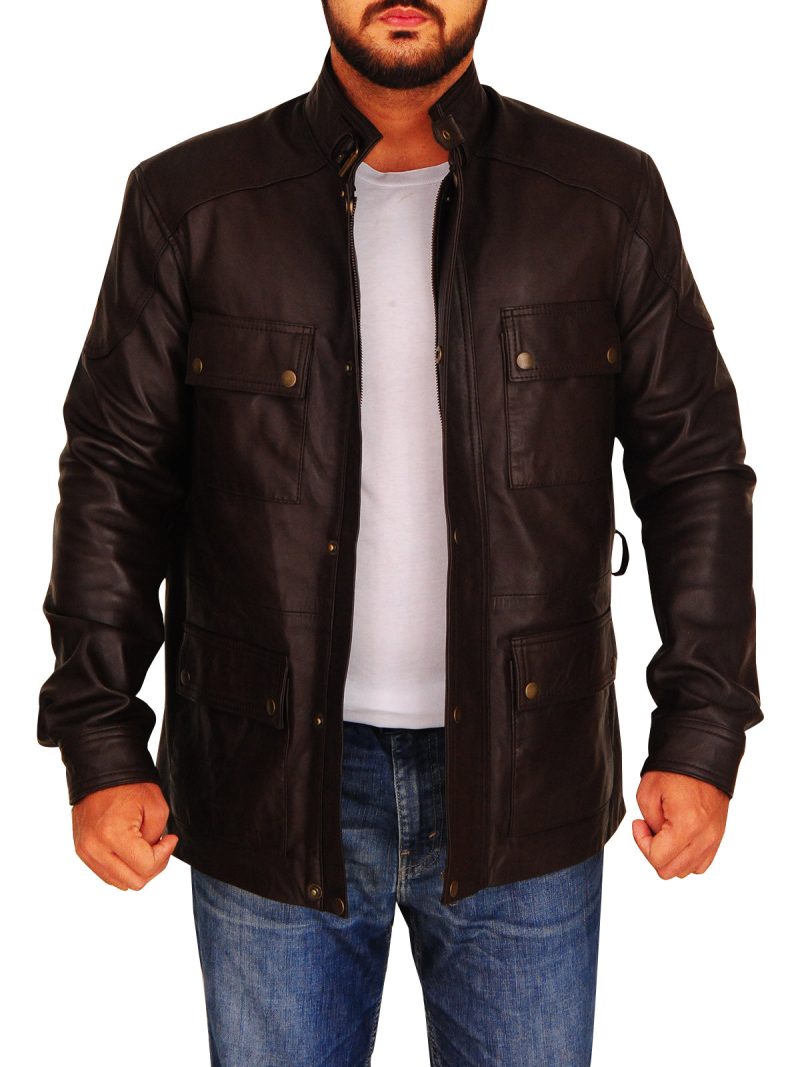 men brown field jacket