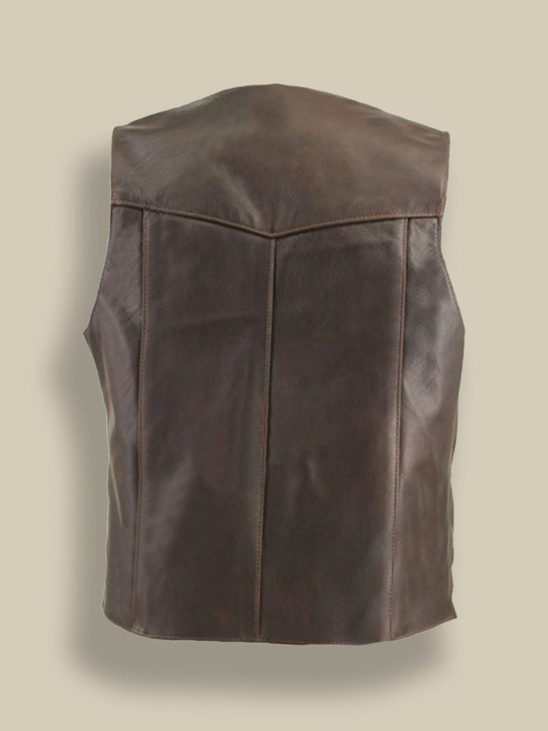 men brown leather vest 1