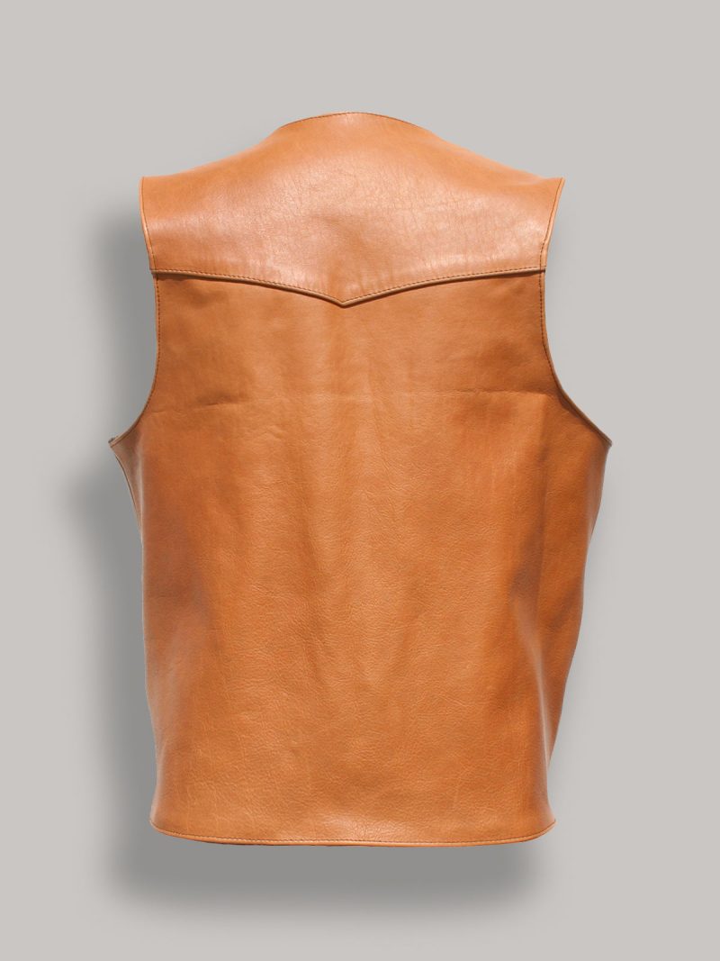 men brown leather vest 3