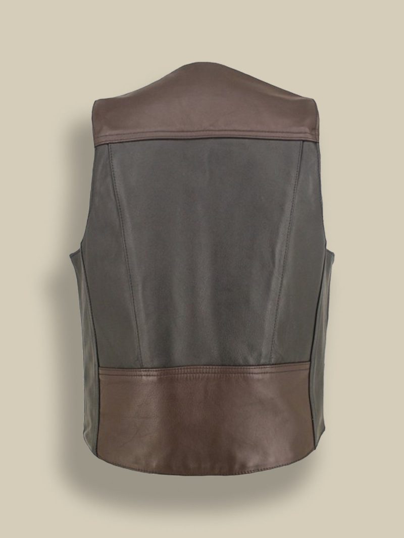 men brown leather vest 5