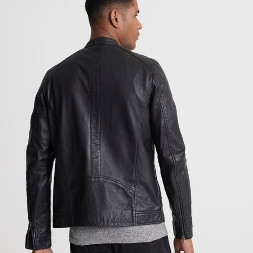 men causal leather jacket