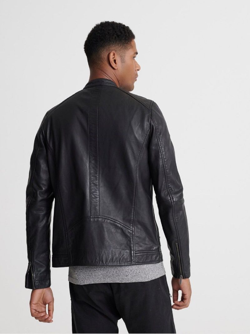 men causal leather jacket