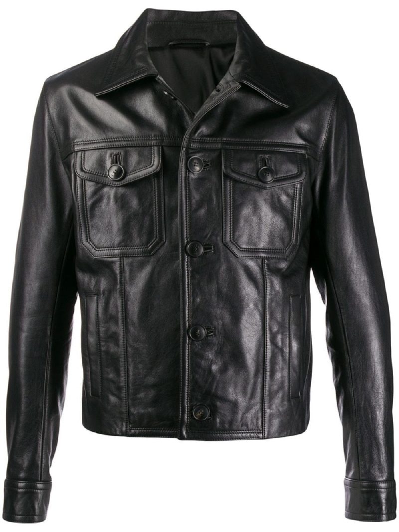 men detective leather jacket 1