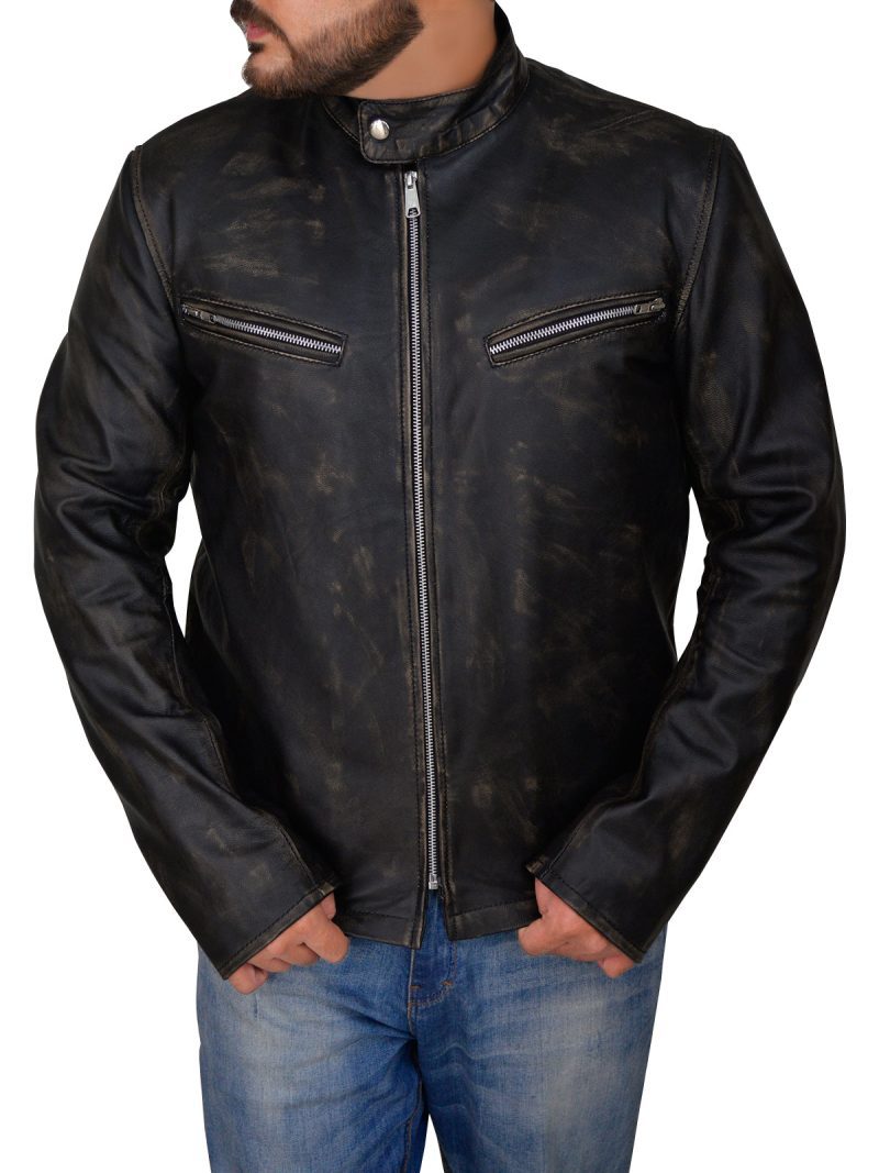 men fashionable cafe racer jacket