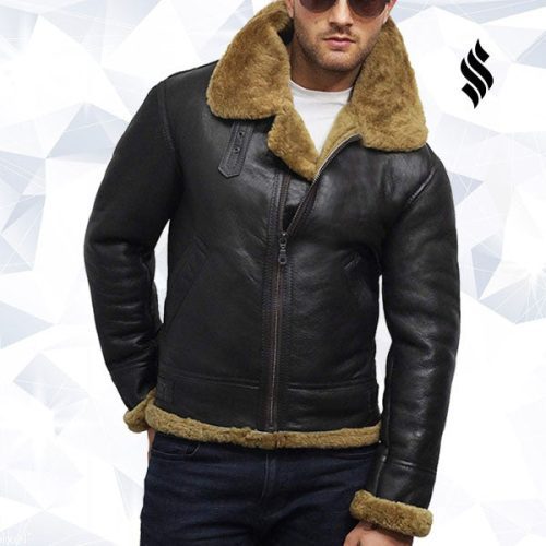 men s aviator b3 world war2 real shearling sheepskin flying jacket 3