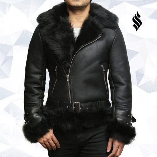 men s aviator flying jacket real shearling sheepskin toscana flying jacket coat 3