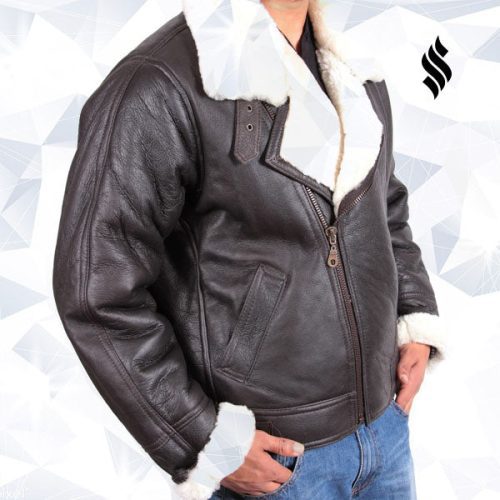 men s b3 aviator shearling sheepskin leather flying jacket 3