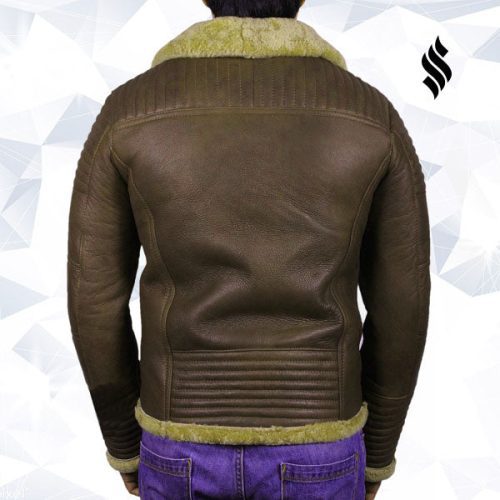 men s brown sheepskin flying jacket 8