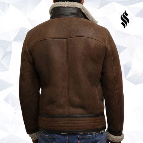 men s genuine shearling sheepskin spanish merino leather jacket 5