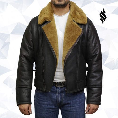 men s leather shearling sheepskin jacket 3