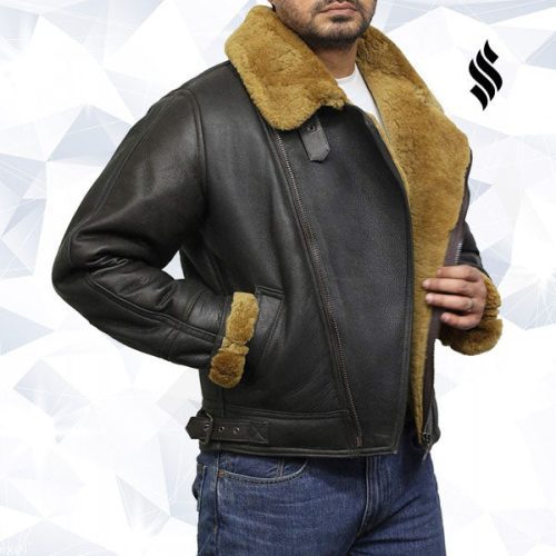 men s leather shearling sheepskin jacket 4