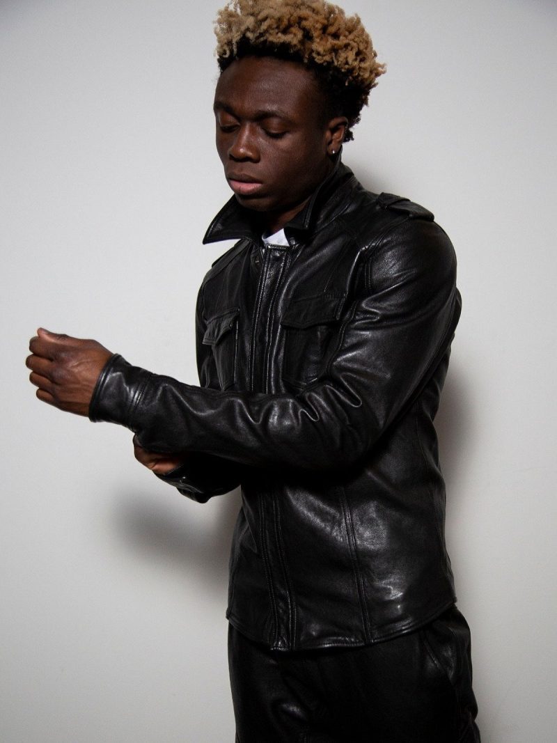 men urban style leather jacket