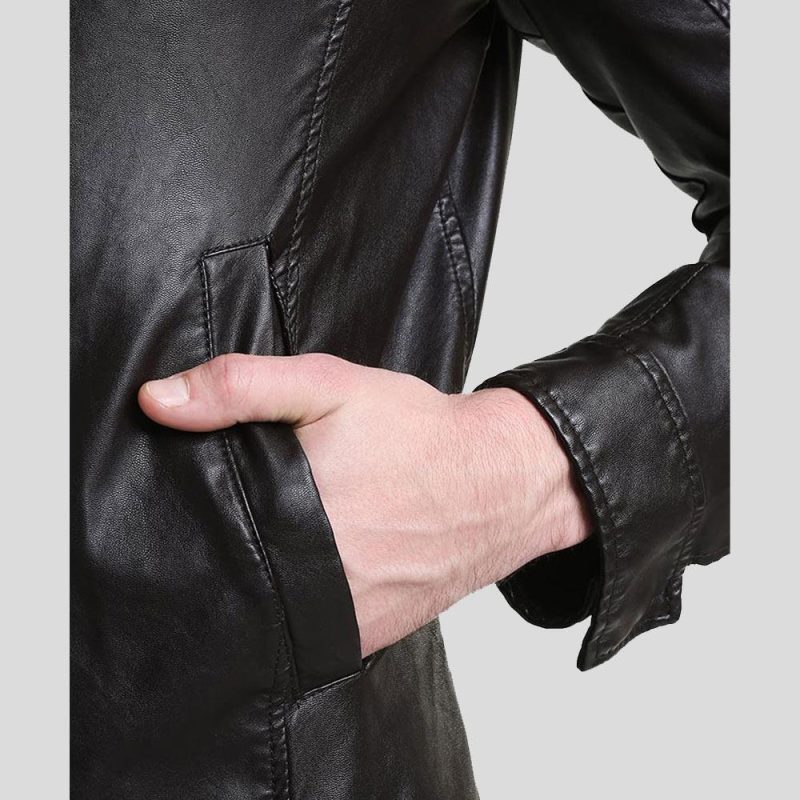 mens black leather racer jacket mark 2