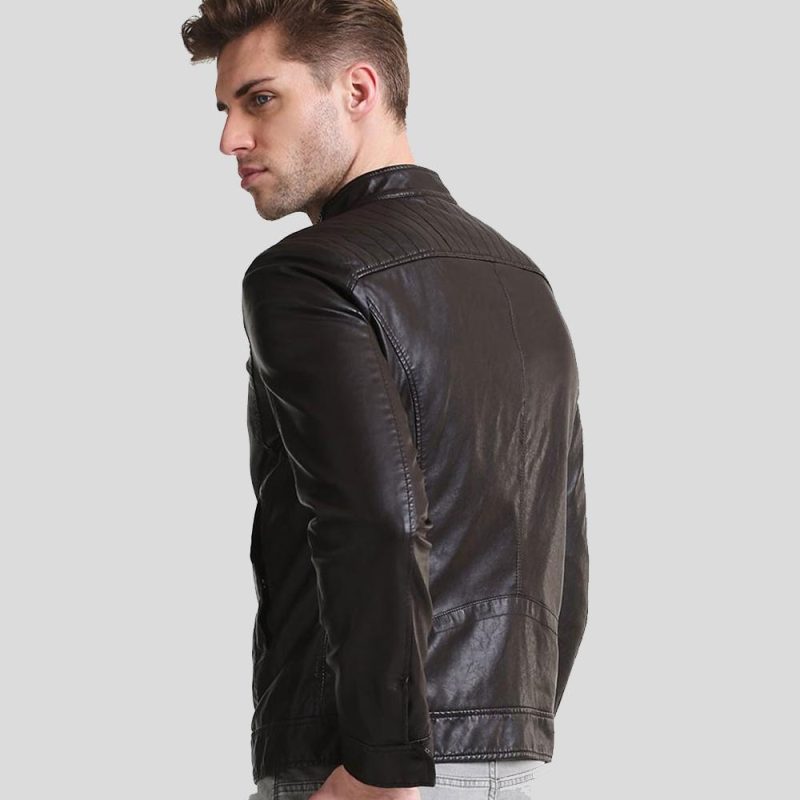 mens black leather racer jacket mark 3