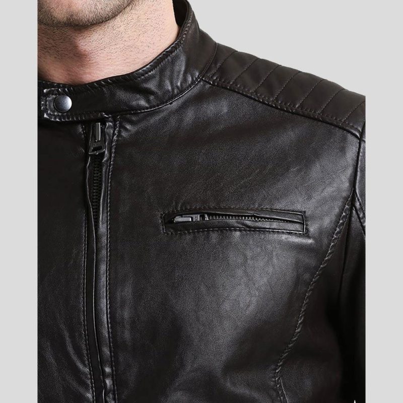 mens black leather racer jacket mark 4