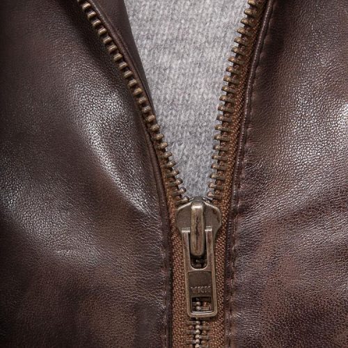 mens george brown hooded leather jacket 4