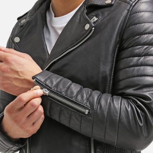 mens harl black quilted leather jacket 6