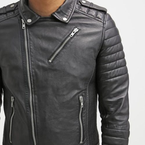 mens harl black quilted leather jacket 7