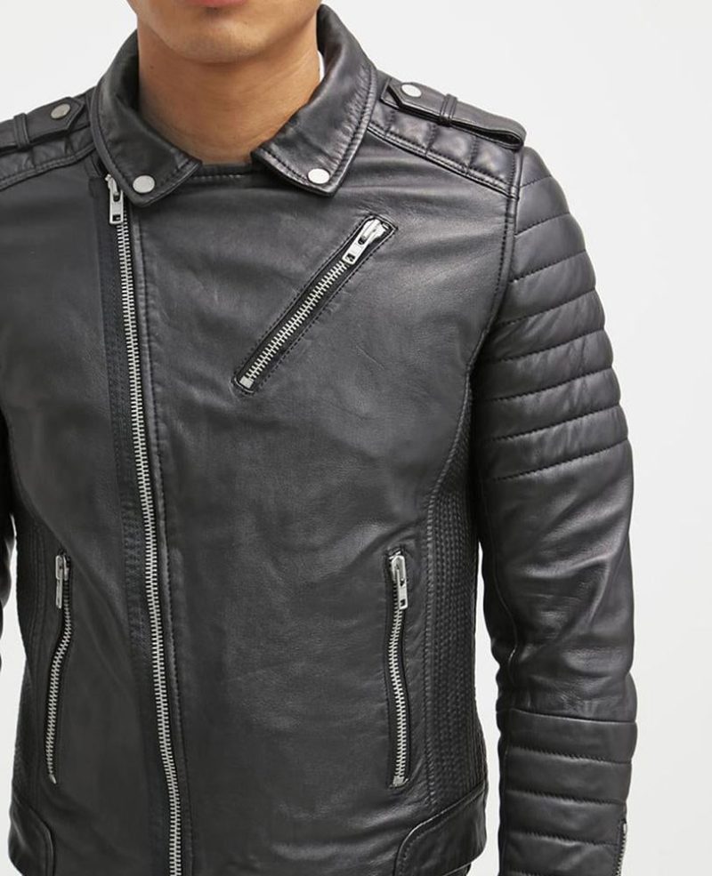 mens harl black quilted leather jacket 7