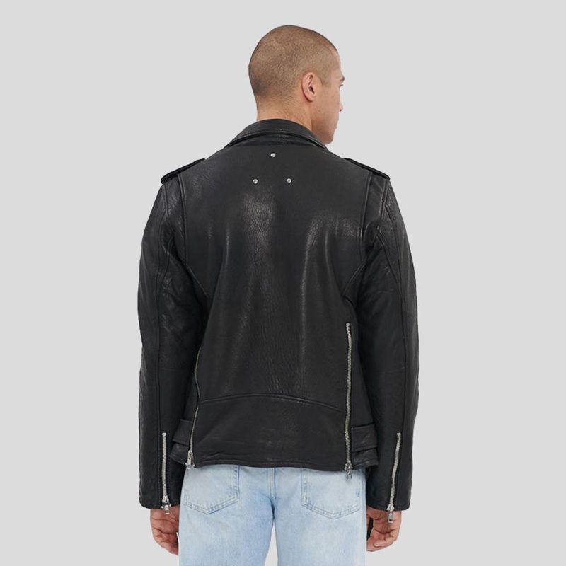 motorcycle leather jacket adiv black 2