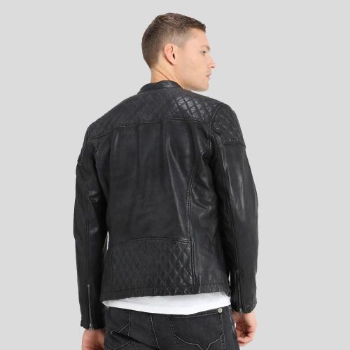 motorcycle leather jacket black dion 2