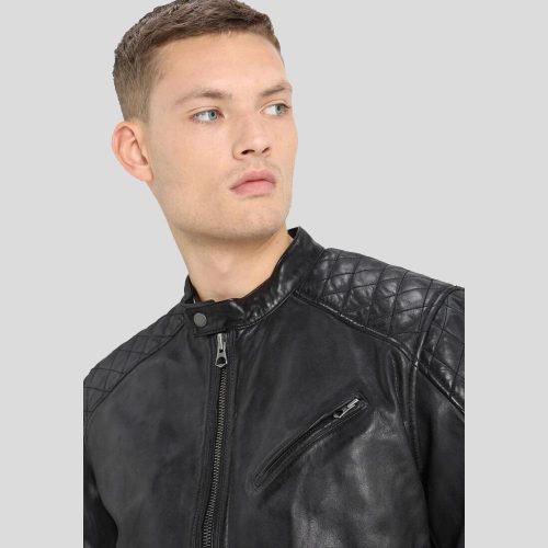 motorcycle leather jacket black dion 3