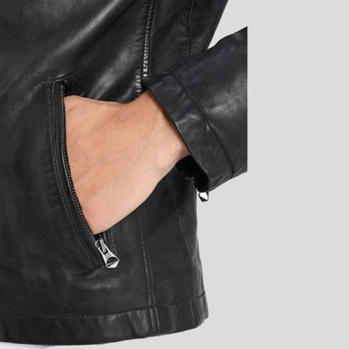 motorcycle leather jacket black dion 5