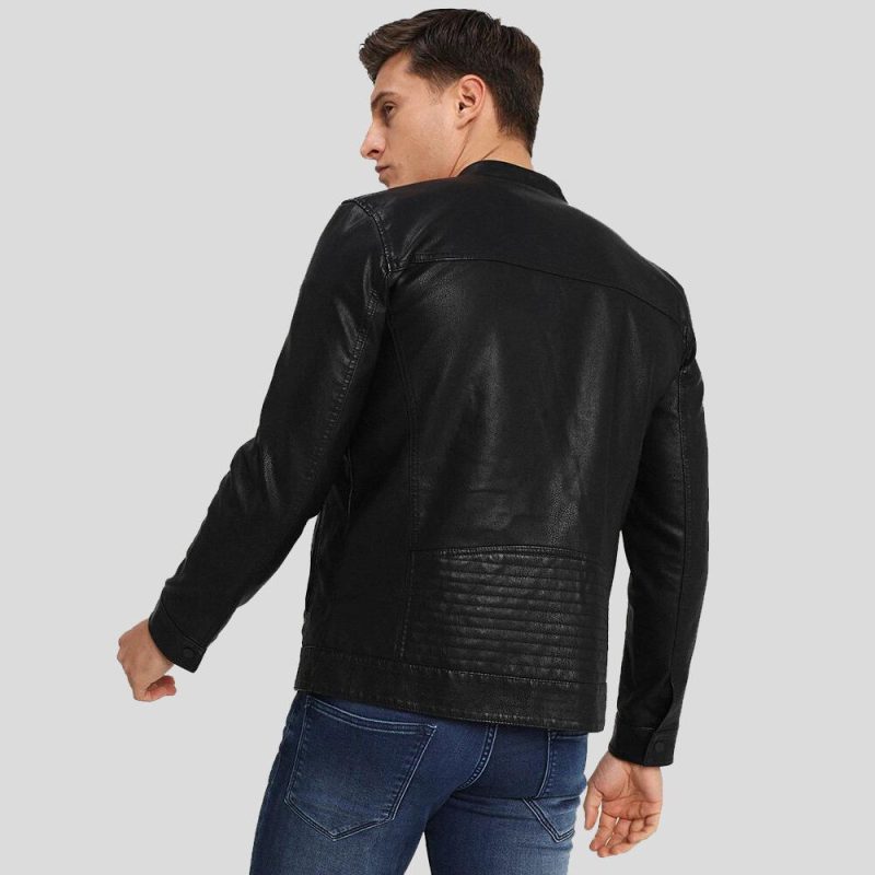 motorcycle leather jacket black drew 3