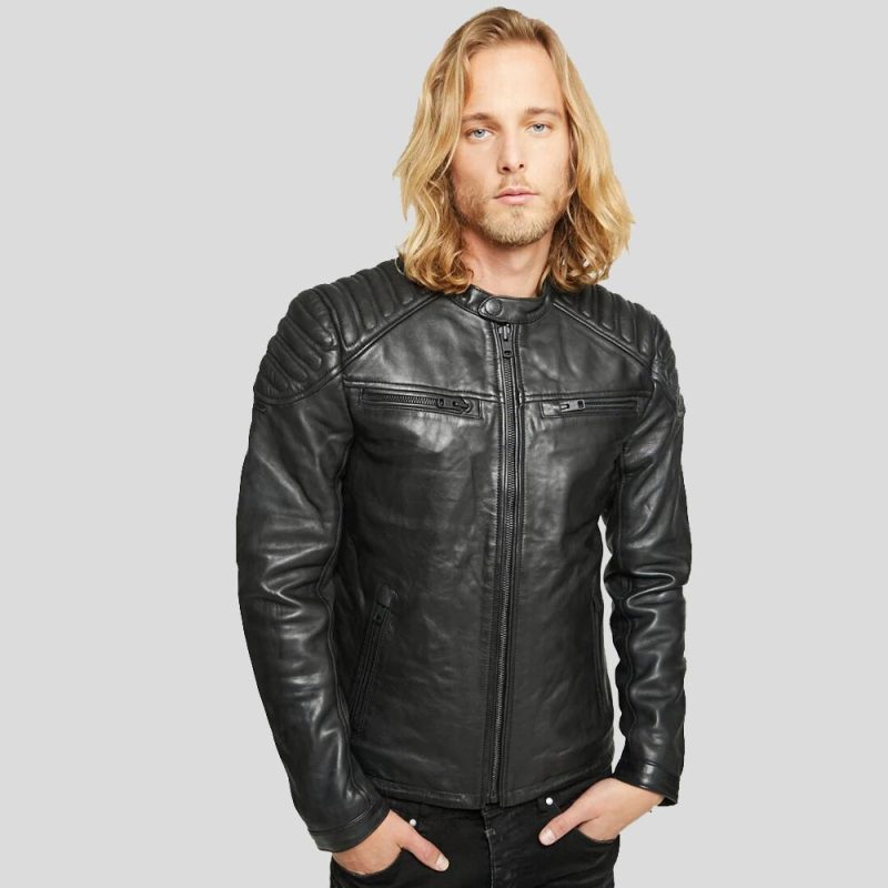 motorcycle leather jacket black gary 3