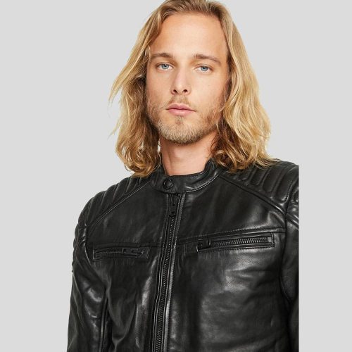 motorcycle leather jacket black gary 5