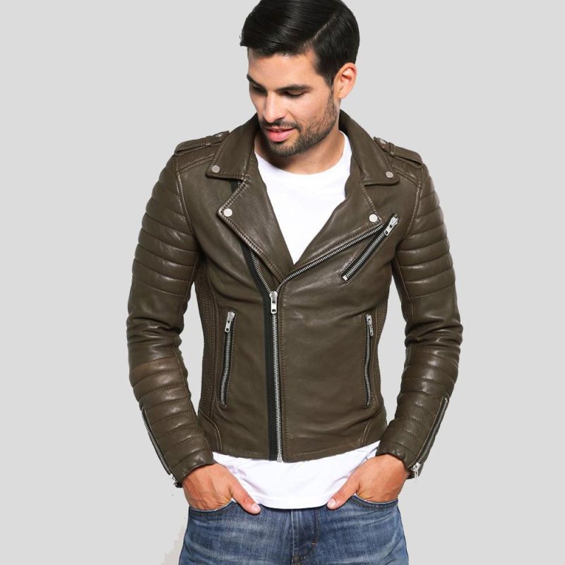 Carl Brown Motorcycle Leather Jacket - Shearling leather