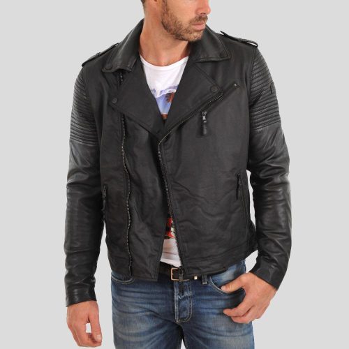 motorcycle leather jacket christopher black 2