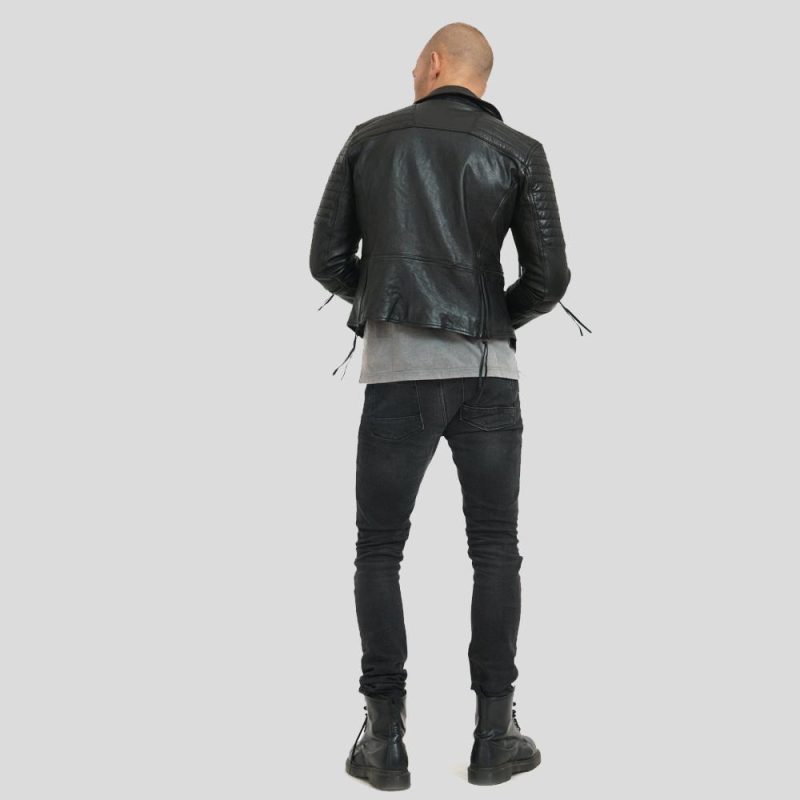 motorcycle leather jacket dylan black 3