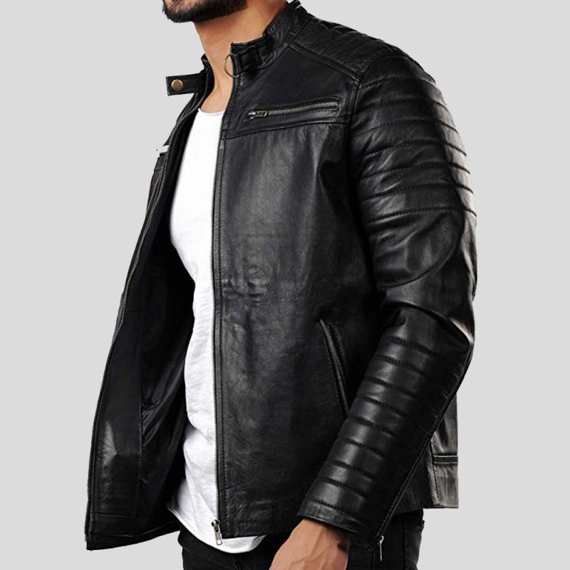 motorcycle leather jacket elon black 3