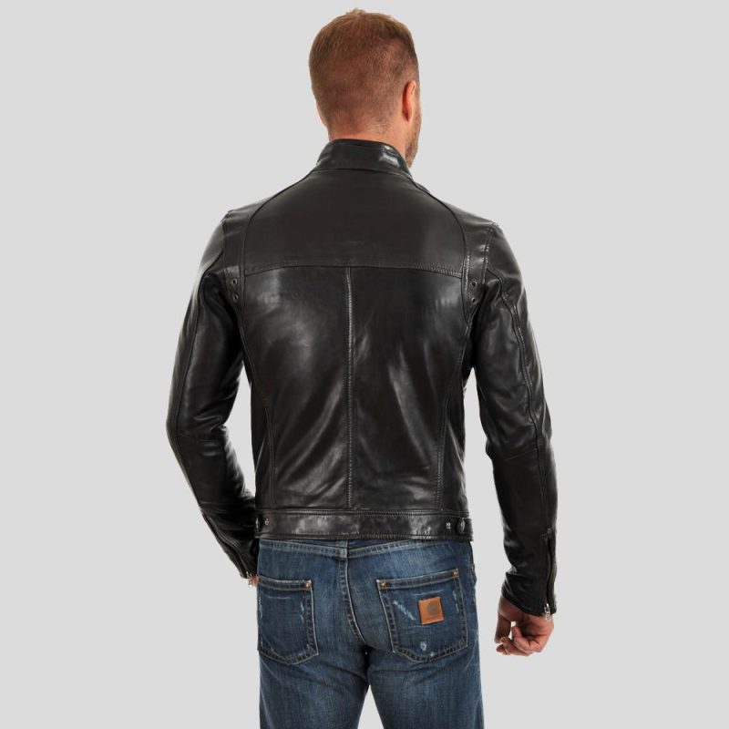 motorcycle leather jacket evan black 3