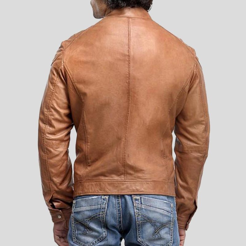 motorcycle leather jacket luca brown 4