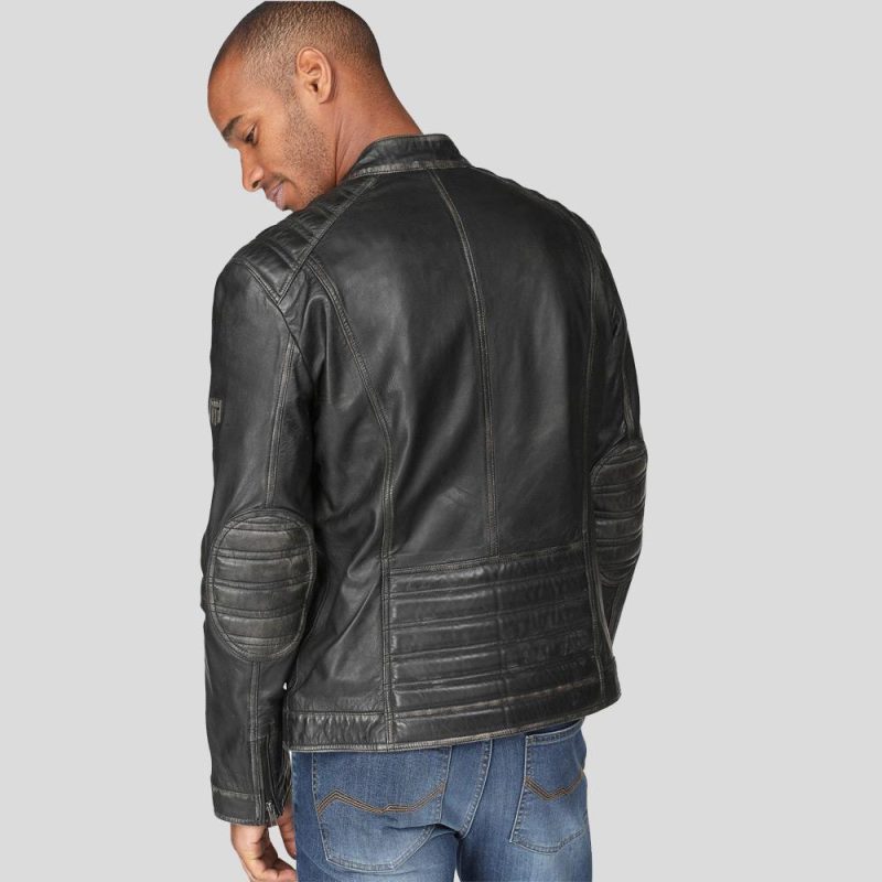 motorcycle leather jacket lucas black 3