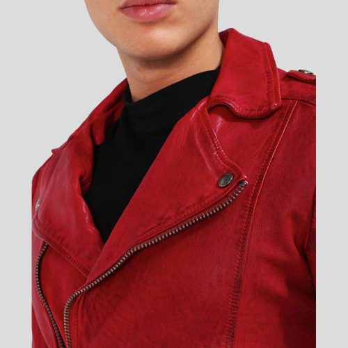 motorcycle leather jacket mens buel red 2