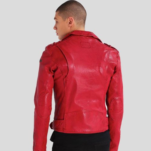 motorcycle leather jacket mens buel red 3