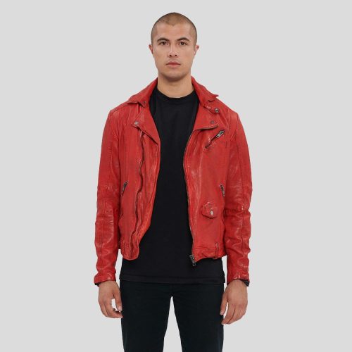 motorcycle leather jacket red zuse 2